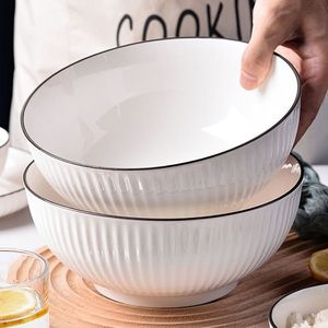 2只装家用大号汤碗泡面碗 创意个性日式餐具加厚碗简约大碗陶瓷碗