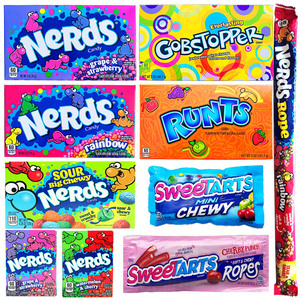 临近保质期)美国旺卡彩虹粒粒糖果nerds runts gobstopper candy