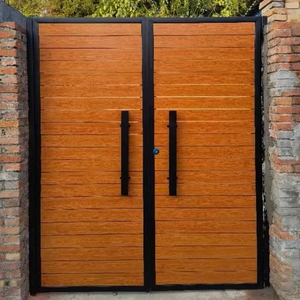 中式花园实木门户外别墅大门入户铁艺防腐木门庭院木门院子门定制