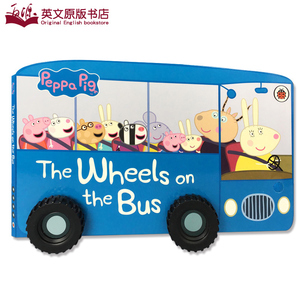 造型玩具带车轮 送音频英文原版绘本 sing along with Peppa Pig:The Wheels on the Bus 粉红猪小妹佩奇公车上的轮子经典儿歌童谣