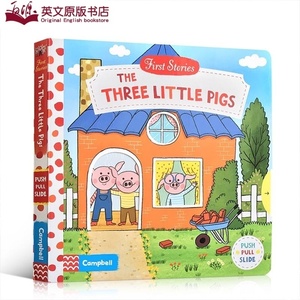 英文原版绘本 First Stories BUSY系列童话篇 The Three Little Pigs 三只小猪儿童纸板机关操作活动书英语启蒙互动短语句子