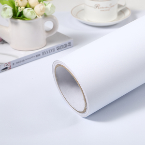 加厚白色贴纸墙纸自粘纯白家具亚光波音软片磨砂防水壁纸即时贴