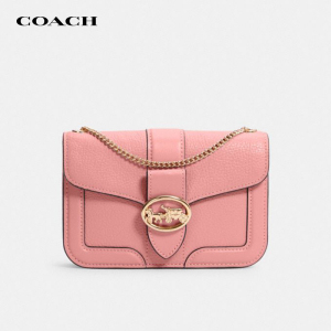 coach/蔻驰奢侈品女包georgie单肩包斜挎包链条包纯色小牛皮c3296