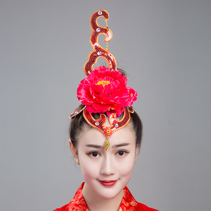 舞蹈头饰演出女舞台表演夸张高创意个性走秀头花古典舞秧歌舞发饰