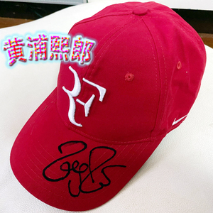 网球大师杯roger federer费德勒亲笔签名棒球帽子zx