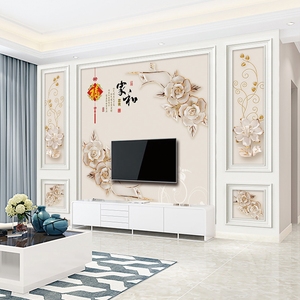 电视背景墙墙纸客厅壁画8d电视墙墙布装饰家用壁布影视墙壁纸大气