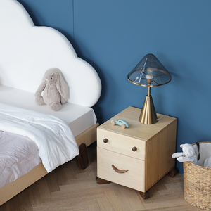 北欧进口儿童实木床头柜青少年男童女孩置物小型储物柜收纳柜整装