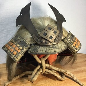 日本武士头盔/盔甲 武田信玄 竹上飞雀 九阳伴曜桃形 真人可戴