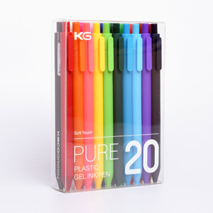 KACO PURE书源彩虹笔10支套装 按动式学生用0.5彩色中性笔芯 可爱简约磨砂喷漆办公文具 手账涂鸦20色