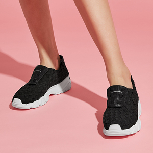 skechers斯凯奇女鞋夏季新款休闲鞋一脚蹬懒人鞋熊猫鞋88888184