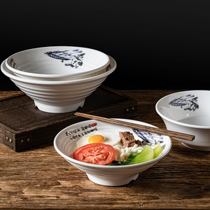 中式面馆专用面碗商用大碗麻辣烫牛肉面米粉拉面碗仿瓷塑料加厚碗