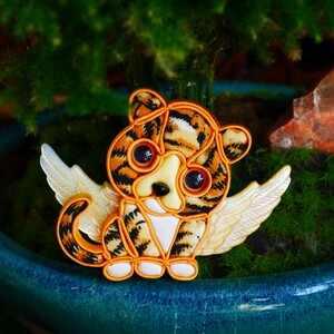 十二生肖【如虎添翼】手工盘扣胸针 虎年送人特色礼物新中式精致