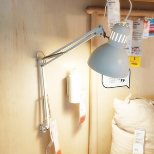 ikea宜家国内代购特提亚工作灯 阅读台灯led护眼灯长臂折叠夹子灯