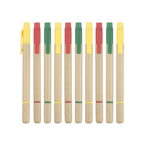 10支多功能环保纸杆马克笔圆珠笔两头笔定制Logo广告促销礼品笔