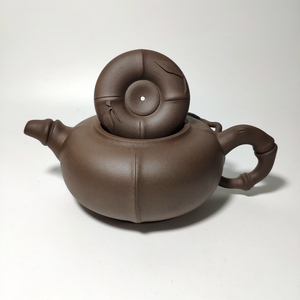 宜兴紫砂茶壶80年代二厂老货库存325cc压盖馨香玉兰壶原矿紫泥