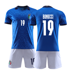 意大利国家队球衣欧洲杯主场博努奇19号足球服套装男成人队服定制