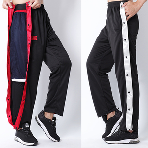 篮球训练裤全开扣裤速脱篮球裤热身侧开排扣欧文湖人可拆分出场裤