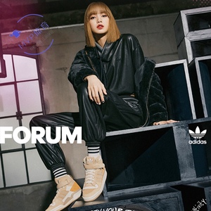 adidas三叶草 专柜正品 lisa同款时尚皮衣夹克皮裤h66349 h66347