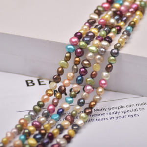 天然淡水彩色两面光巴洛克异形珍珠diy原材料项链手链配件半成品