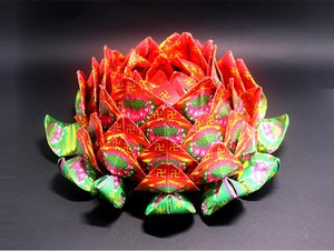 手工作品:大莲花*烧纸祭祀用品半成品纯手工锡箔 纸折金元宝烧纸