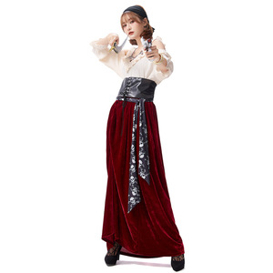 万圣节成人cosplay扮演服装游乐场扮演女海盗长裙Pirate衣服套装