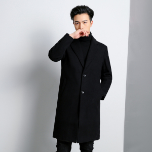 羊毛毛呢大衣男中长款加厚保暖过膝夹棉尼子风衣大码呢子工作外套