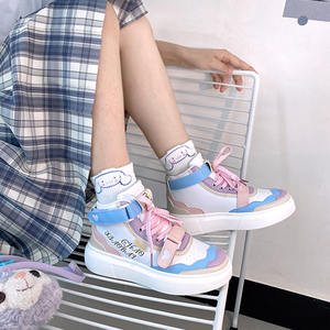 jk洛丽塔高帮可爱女日常lolita运动鞋日系少女心lo跑厚底松糕板鞋