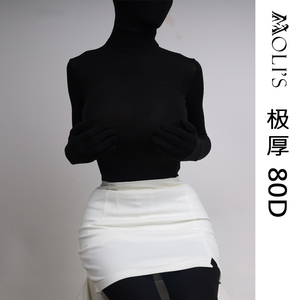 molis zentai莫丽斯 "80d"黑色天鹅绒连体连身袜全包紧身衣