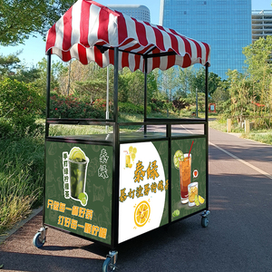 摆摊小推车可折叠冰粉手推车地摊车烤肠可移动摊位夜市流动小吃车