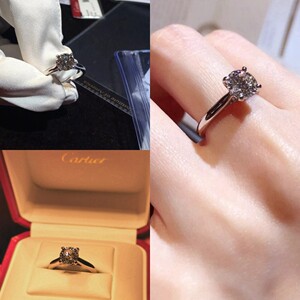 cartier/卡地亚pt950铂金钻戒1895系列四爪戒指女士订婚戒结婚戒