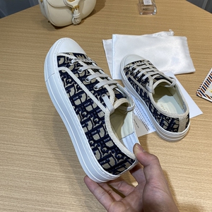 高定版迪奥菲德女鞋2021新款d家帆布鞋老花字母