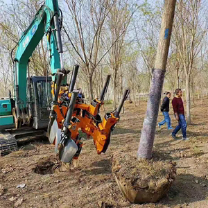 挖机改挖树机 四瓣刀铲式苗木行道树移栽带土球起树机 常青移树机