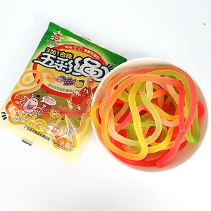 彩虹软糖长条酸条软糖扣扣糖果软糖 多口味橡皮糖80.90后怀旧零食
