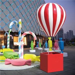 玻璃钢糖果雕塑棒棒糖草坪波板糖装饰摆件拍照景点摆件泡沫雕塑