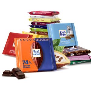 德国进口瑞特斯波德瑞特滋榛子黑巧克力牛奶夹心零食ritter sport