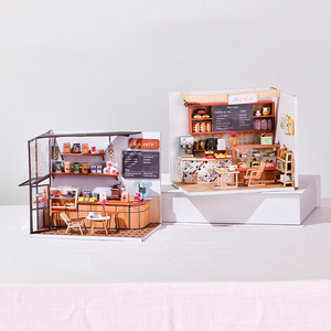DIY小屋蛋糕店一间咖啡馆手工制作小房子下午茶时光模型拼装礼物