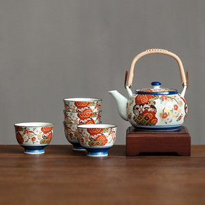 同合日本进口古伊万里系列茶具六件套待客泡茶杯子日式茶壶套装