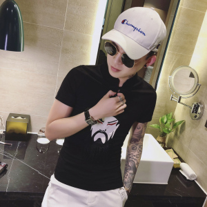 东北精神小伙t恤男夏季潮流社会人短袖快手网红同款刺绣关公衣服