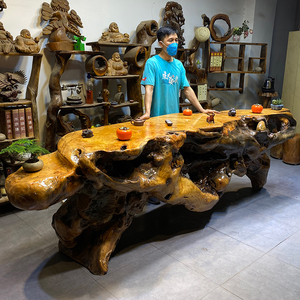 根雕茶台红椿木茶桌整体树根大型茶几实木茶桌椅组合茶海ho6843