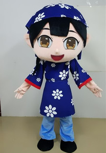 卡通人偶动漫表演道具客家小女孩服务员演出宣传活动服装服衣服布