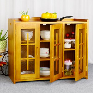 00 5人付款  淘宝 简易菜柜子实木菜橱防虫餐边柜厨房储物柜经济型