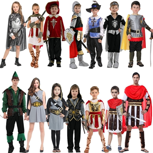 万圣节成人化装舞会服装儿童男女cosplay 武士战士勇士侠客斗篷装