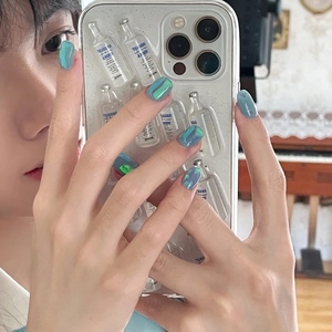 格格小屋春夏新品冰块美甲贴片jennie同款手工穿戴甲可爱假指甲短