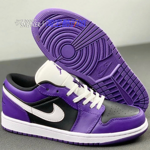 air jordan 1 low aj1 黑紫脚趾 紫葡萄低帮男女篮球鞋553558-501