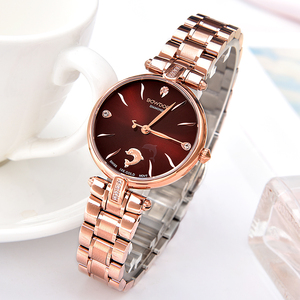 宝舵手表女18k金镶钻皮带时尚潮流奢华防水品牌正品石英表女g9002