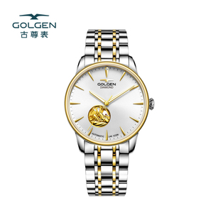 2021年新款古尊手表女情侣镶钻机械表男士镂空24k金山盟海誓6818