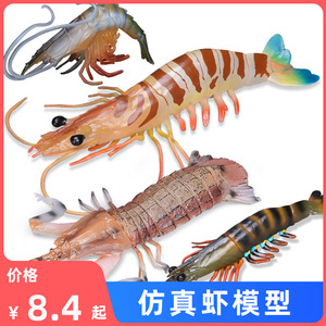 仿真海洋生物模型斑节对虾虎虾明虾玩具皮皮虾海底动物儿童礼物