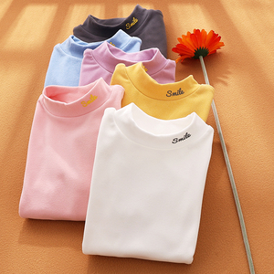 衫纯棉a类儿童白色长袖t恤宝宝保暖上衣女孩秋衣秋冬衣服56人付款39