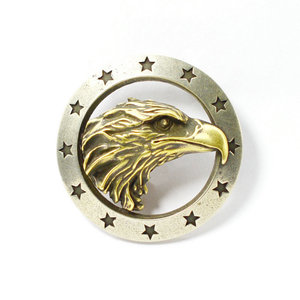 新款纯铜个性财布扣镂空鹰头胸针螺丝款手工皮具装饰扣表带包配件