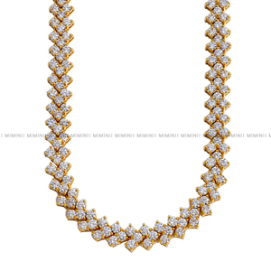 miminii s925银镀金 enzo / 恩佐十分钻石网球链欧美镶钻嘻哈项链